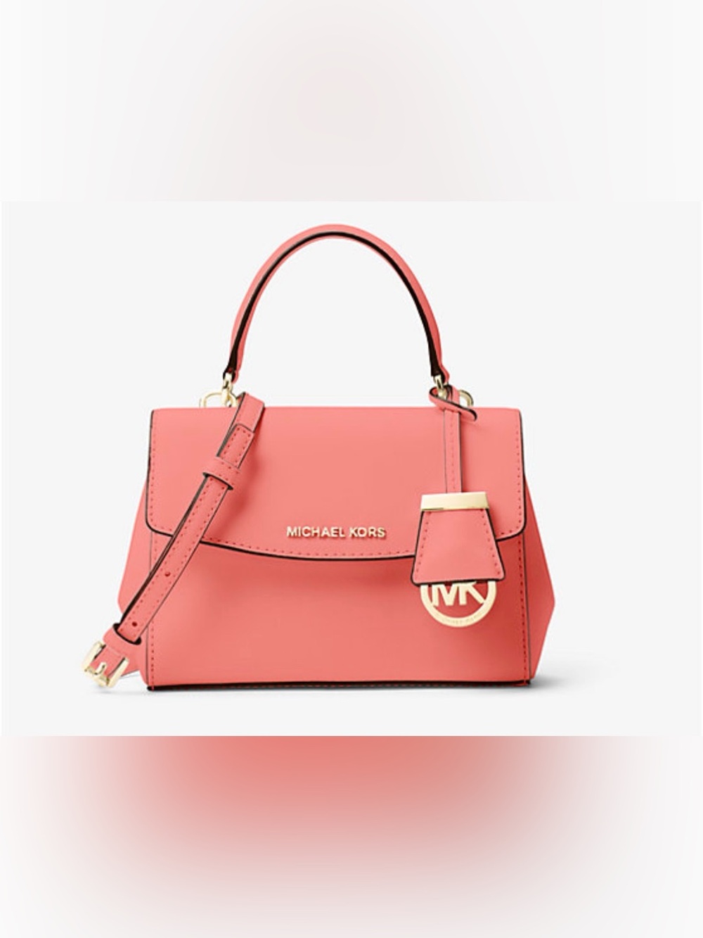MICHAEL KORS Ava Saffiano Leather Small Crossbody Satchel Purse